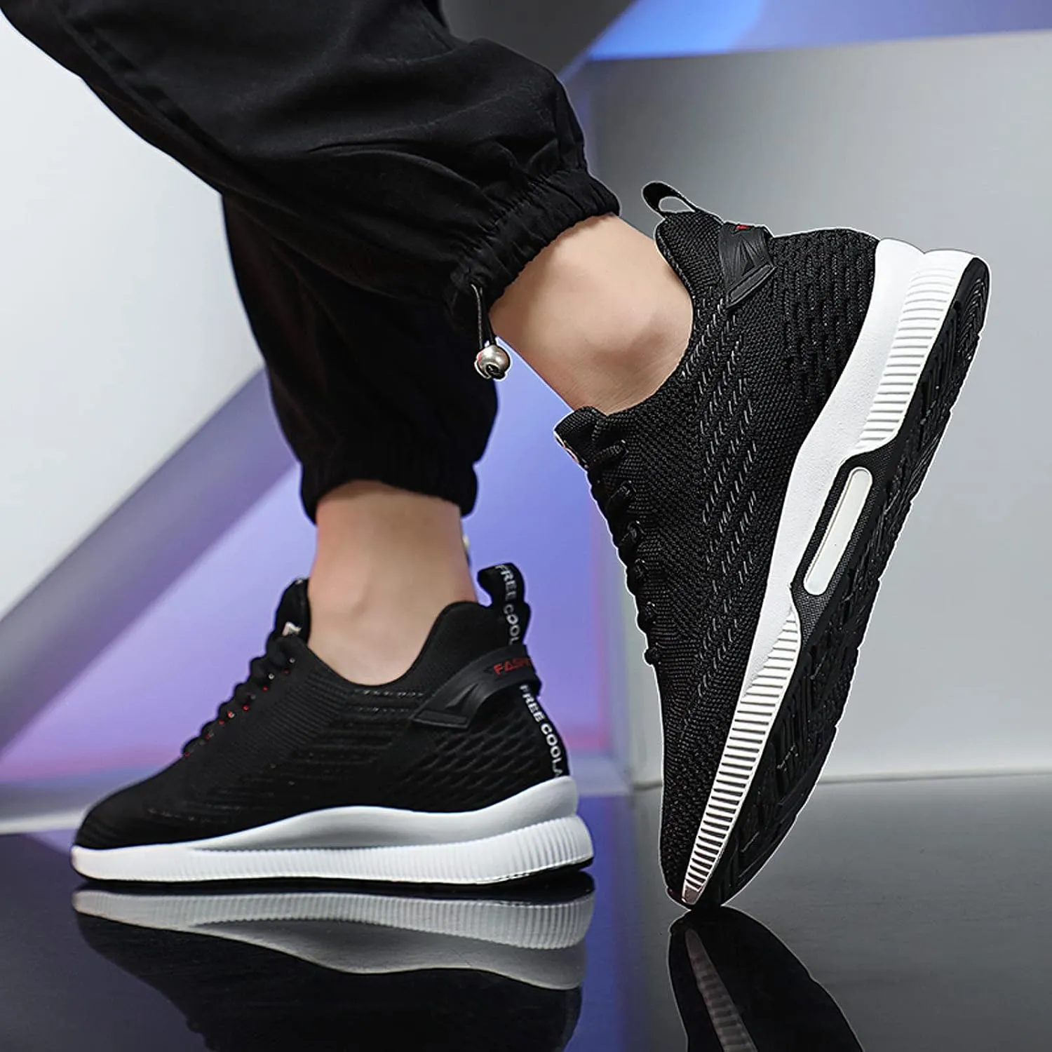 FLIOZY Elevator Sneakers 2.36 Inches Men's Invisible Height Increasing Elevator Shoes Lace up Sports Sneakers Casual Walking Shoes