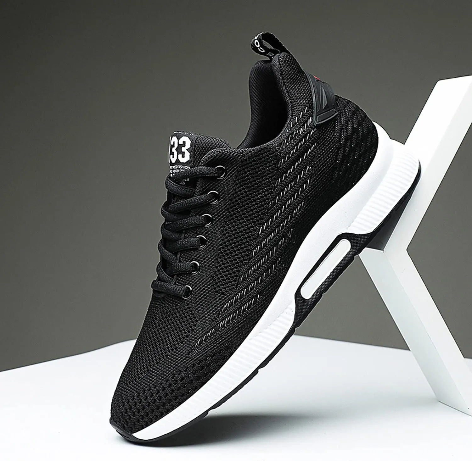 FLIOZY Elevator Sneakers 2.36 Inches Men's Invisible Height Increasing Elevator Shoes Lace up Sports Sneakers Casual Walking Shoes