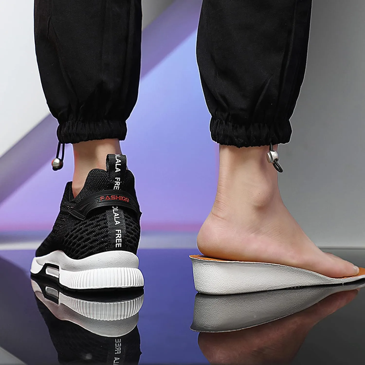 FLIOZY Elevator Sneakers 2.36 Inches Men's Invisible Height Increasing Elevator Shoes Lace up Sports Sneakers Casual Walking Shoes