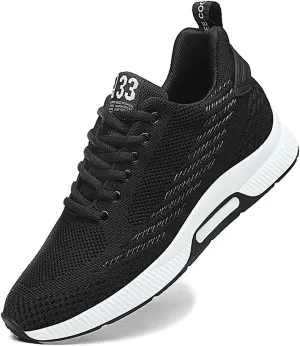 FLIOZY Elevator Sneakers 2.36 Inches Men's Invisible Height Increasing Elevator Shoes Lace up Sports Sneakers Casual Walking Shoes
