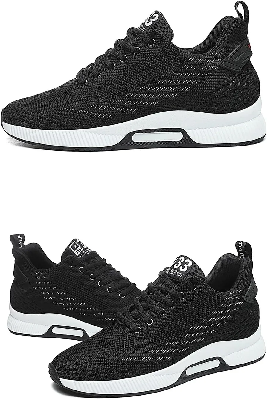 FLIOZY Elevator Sneakers 2.36 Inches Men's Invisible Height Increasing Elevator Shoes Lace up Sports Sneakers Casual Walking Shoes