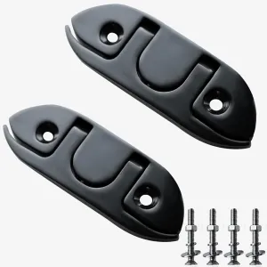 Folding Boat Cleats Electrophoretic Black 4-1/2 inch Stainless Steel Flip Up Boat Cleats 316 SS Rope Cleats Marine Grade Flush Mount Boat Dock Cleats with Fastener