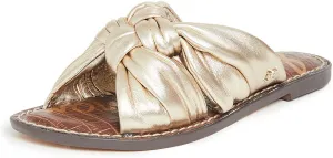 Footbed Cushioned Edelman Competitive pricing Gold Garson Molten Stylish Smart-enabled Flat Comfort Sandals Sam
