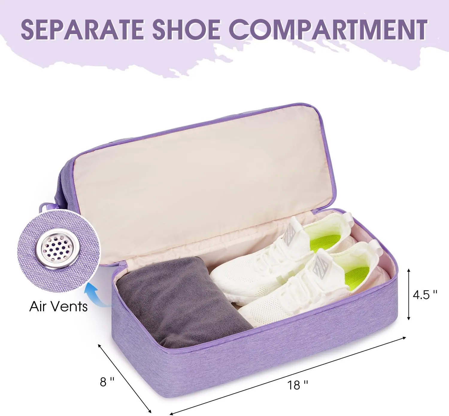For Spirit Airlines 18x14x8 Personal Item Bag Underseat Carry On Bag with Wet Pocket & Shoe Compartment & USB Charging Port
