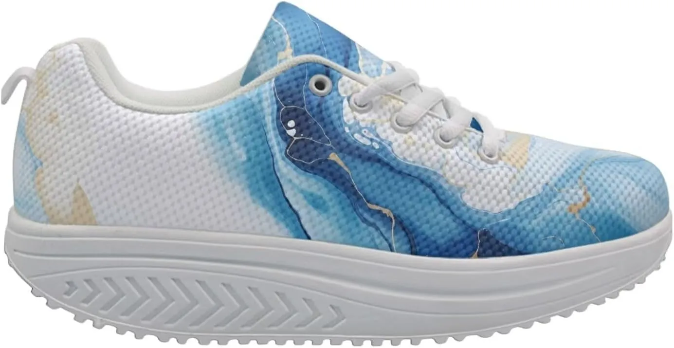 FOR U DESIGNS Fashion Women's Strength Fitness Walking Sneaker Platform Swing Wedges