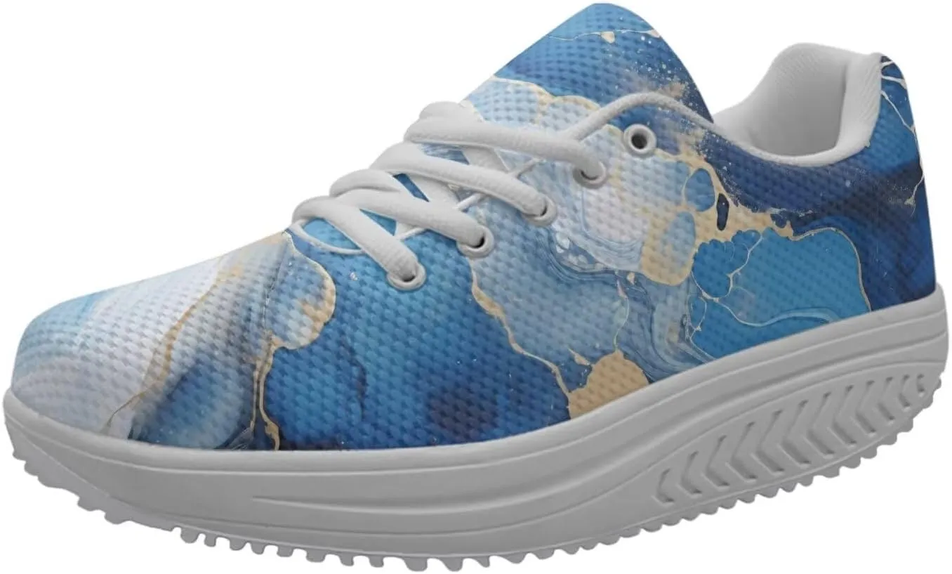 FOR U DESIGNS Fashion Women's Strength Fitness Walking Sneaker Platform Swing Wedges