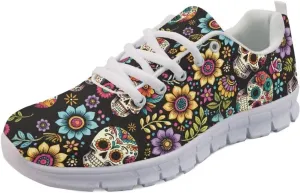 FOR U DESIGNS Vintage Rose Floral Print Women's Fashion Sneaker Comfortable Walking Running Shoes