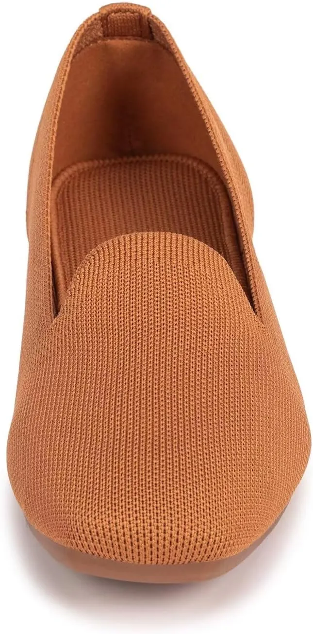 Frank Mully Women's Loafer Flats Square Toe Comfortable Office Work Shoes, Cute Penny Loafer Slip On Walking Driving Shoes