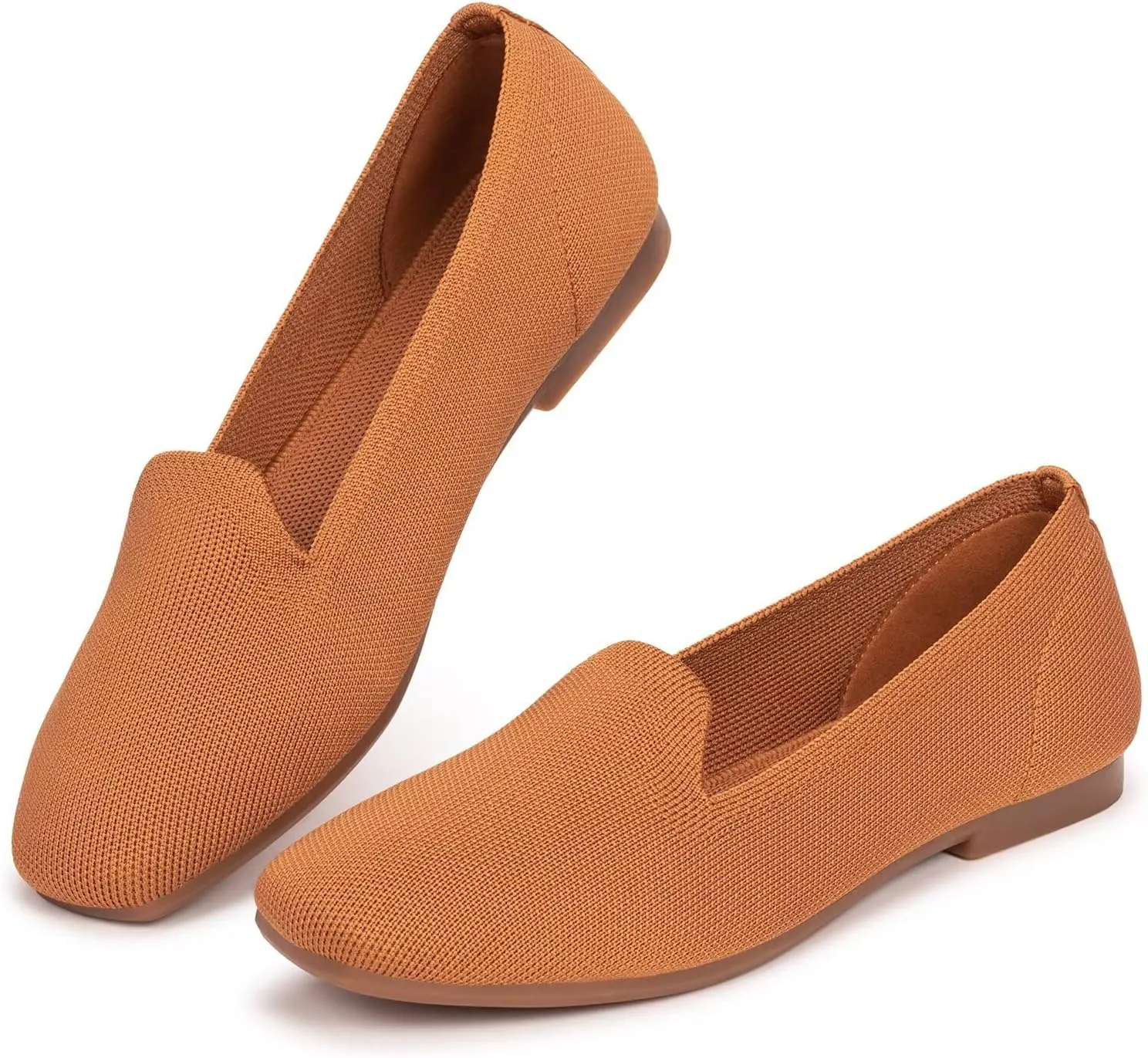 Frank Mully Women's Loafer Flats Square Toe Comfortable Office Work Shoes, Cute Penny Loafer Slip On Walking Driving Shoes