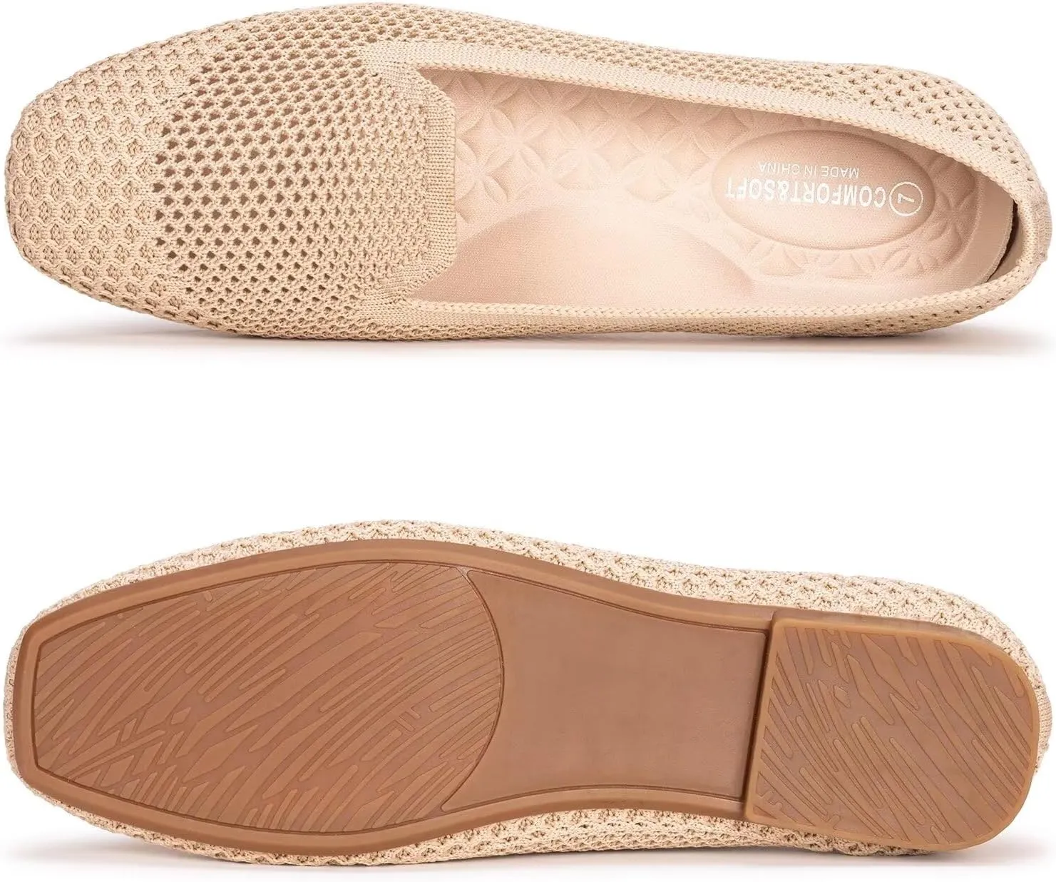 Frank Mully Women's Loafer Flats Square Toe Comfortable Office Work Shoes, Cute Penny Loafer Slip On Walking Driving Shoes