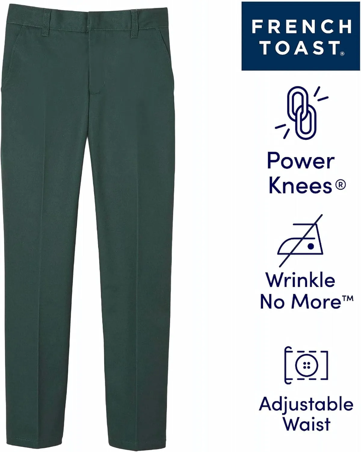 French Toast Boys' Relaxed Fit Twill Pant with Adjustable Waist in Standard Slim and Husky