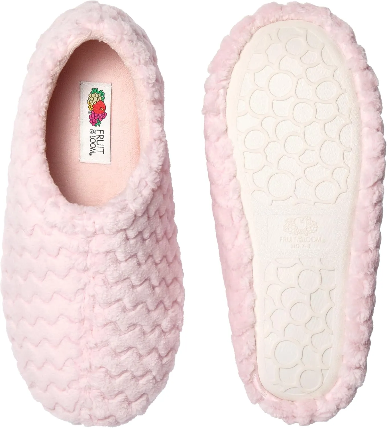 Fruit of the Loom House Slippers For Women, Memory Foam Insole, Indoor Outdoor, Comfy, Chevron