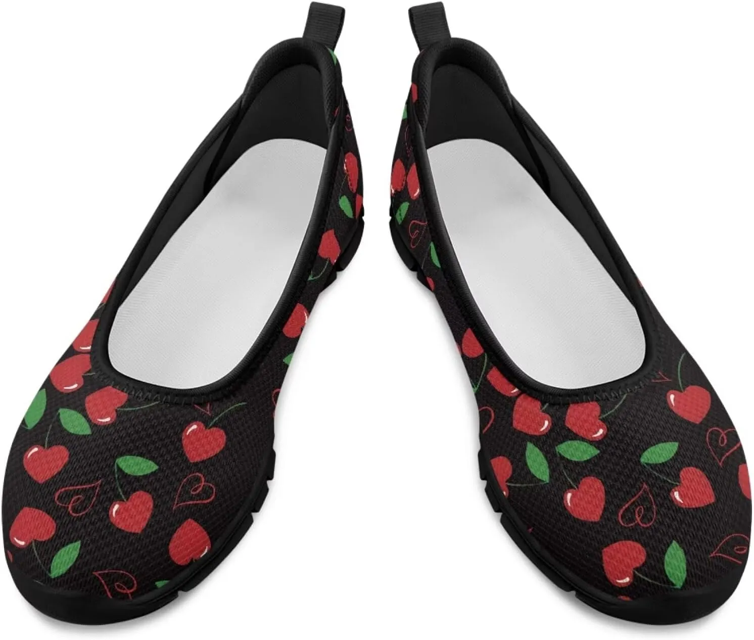 Fruit Print Shoes for Women Slip On Low Cut Loafer Flats Mesh Non Slip Indoor Outdoor Comfortable Shoes for Everyday Wear