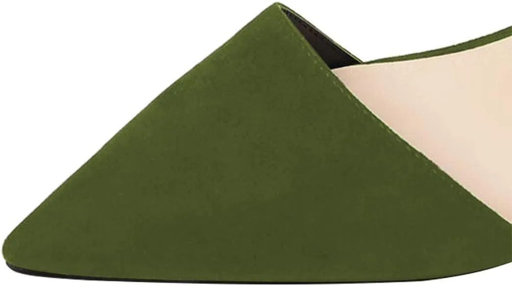 FSJ Women D'Orsay Comfy Medium Kitten Heels Closed Pointed Toe Classic Slip On Business Pumps Size 4-15 M US