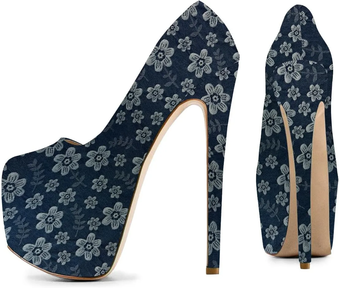 FSJ Women Sexy Round Toe Platform Pumps Stiletto High Heel Slip On Fashion Party Prom Dress Office Formal Shoes Size 4-15 US