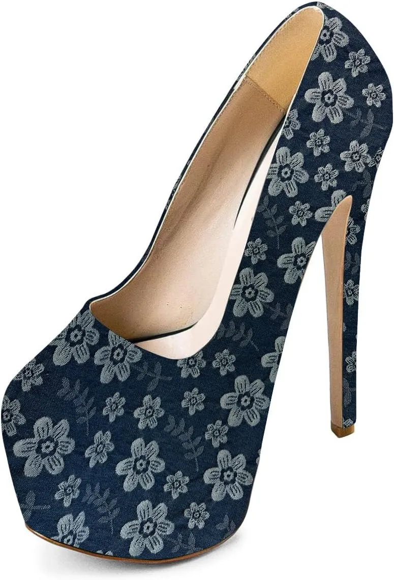 FSJ Women Sexy Round Toe Platform Pumps Stiletto High Heel Slip On Fashion Party Prom Dress Office Formal Shoes Size 4-15 US