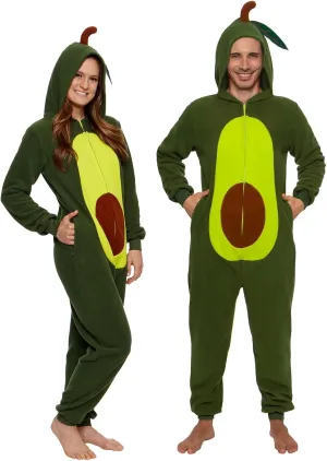 Funziez! Slim Pineapple and Avocado Adult Onesie - Food Halloween Costume - One Piece Cosplay Suit for Adults, Women and Men