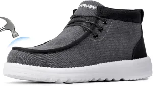 Furuian Steel Toe Shoes for Men High-top Safety Shoes for Men Lightweight Work Boots Canvas Steel Toe Sneakers Comfortable Work Loafers Zapatos De Trabajo para Hombres