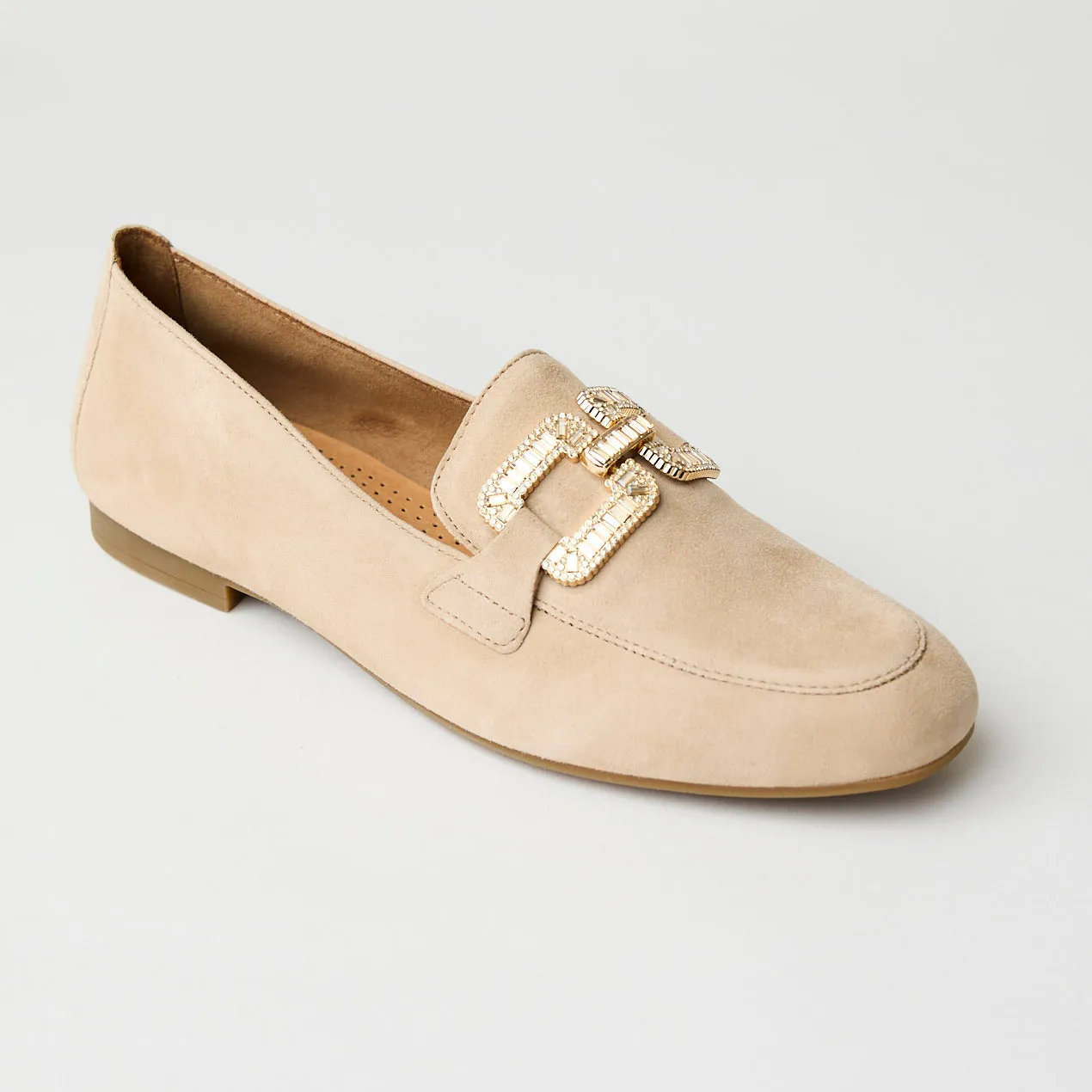 Gabor Beige Suede Leather Loafers