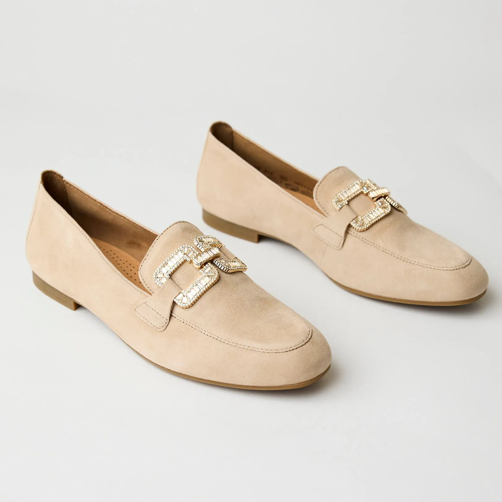 Gabor Beige Suede Leather Loafers