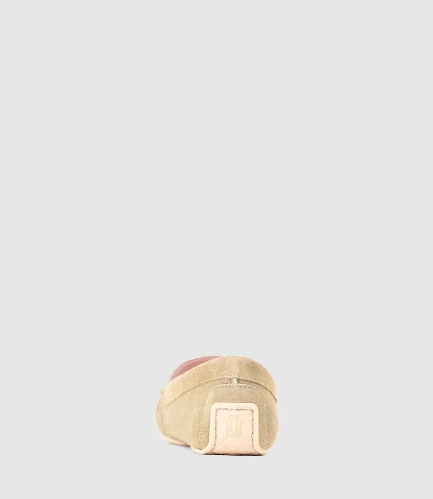 GAMET Loafer with Stitching in Sand Suede