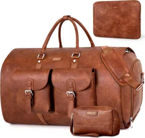Garment Bag for Travel, Convertible Carry on Garment Duffel Bag for Men 3Pcs Weekender Bag 2 in 1 Hanging Suitcase Suit Bag