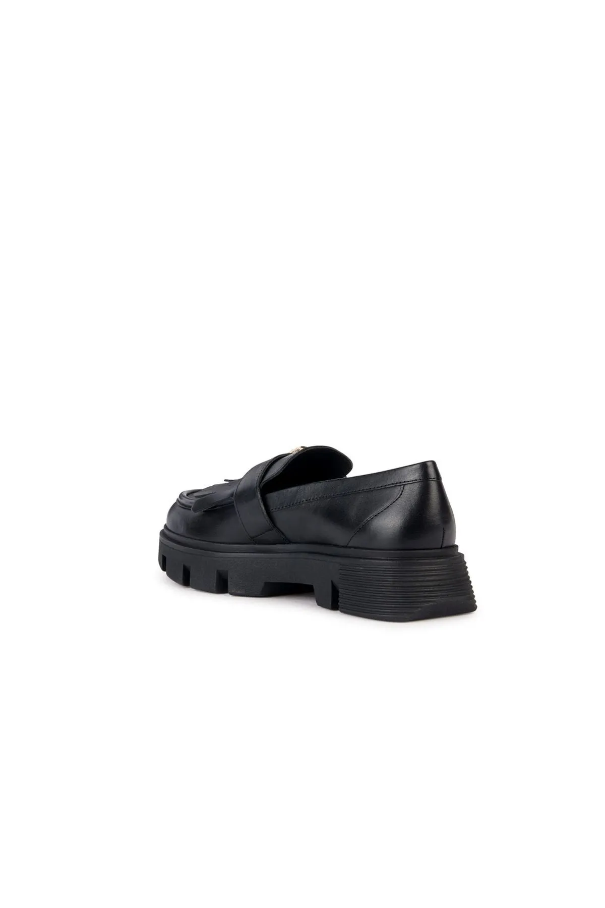 Geox Kadın Siyah Vilde Deri Maskülen Loafer