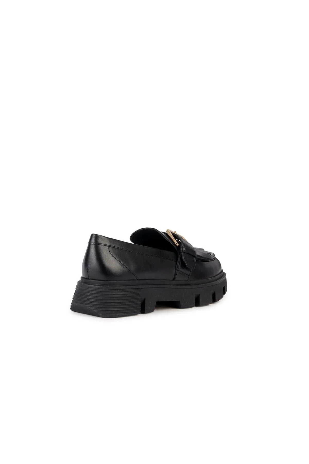Geox Kadın Siyah Vilde Deri Maskülen Loafer