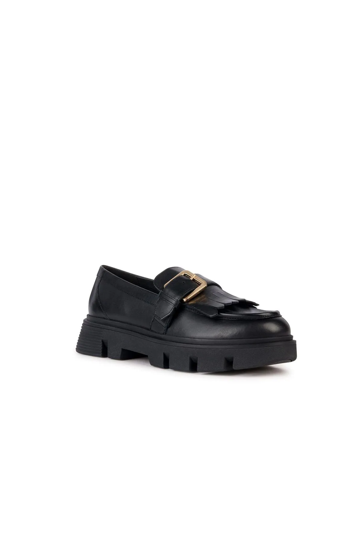 Geox Kadın Siyah Vilde Deri Maskülen Loafer