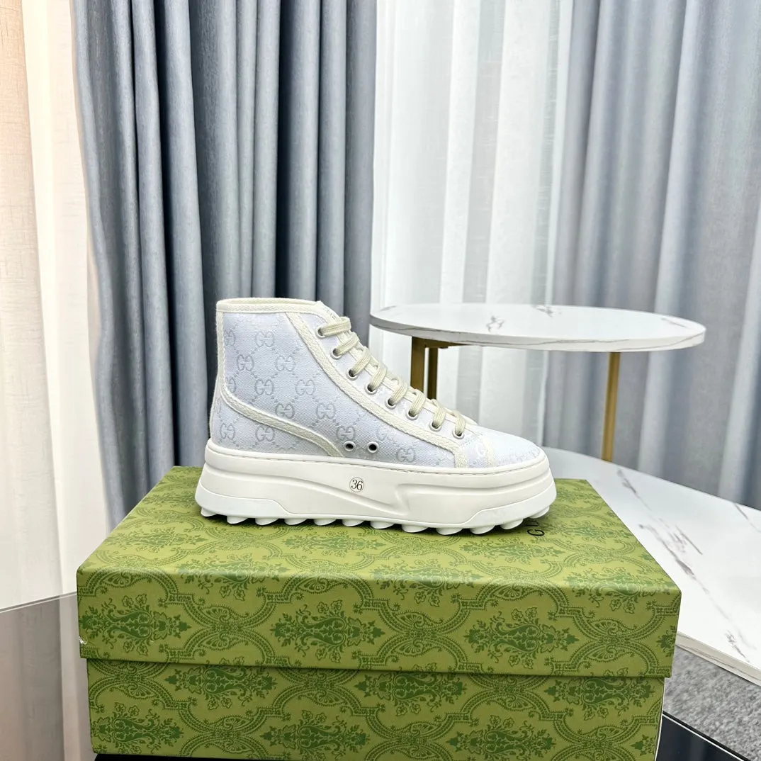 GG FLATFORM Gucci CANVAS BLUE TOP HIGH Bulk pricing SNEAKER PASTEL Artistic