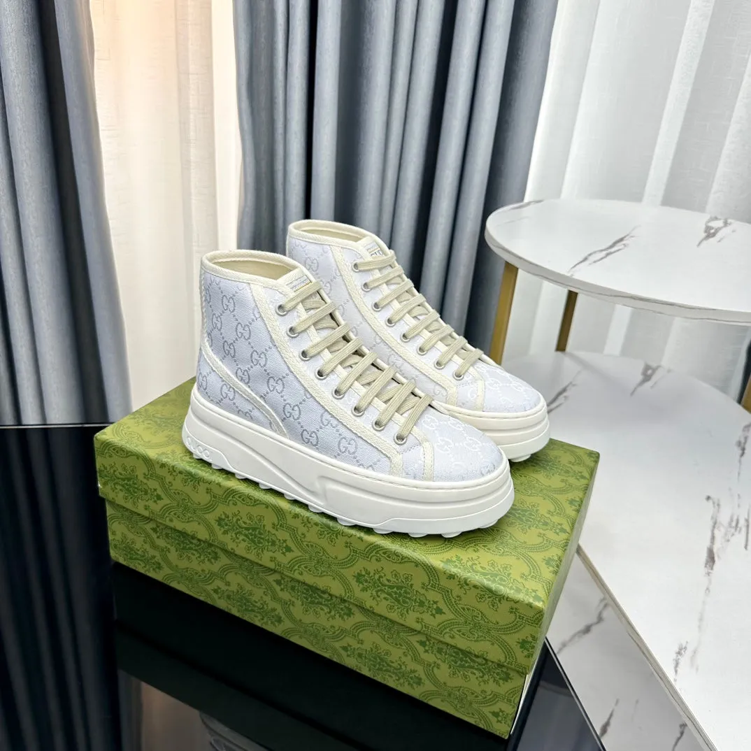 GG FLATFORM Gucci CANVAS BLUE TOP HIGH Bulk pricing SNEAKER PASTEL Artistic