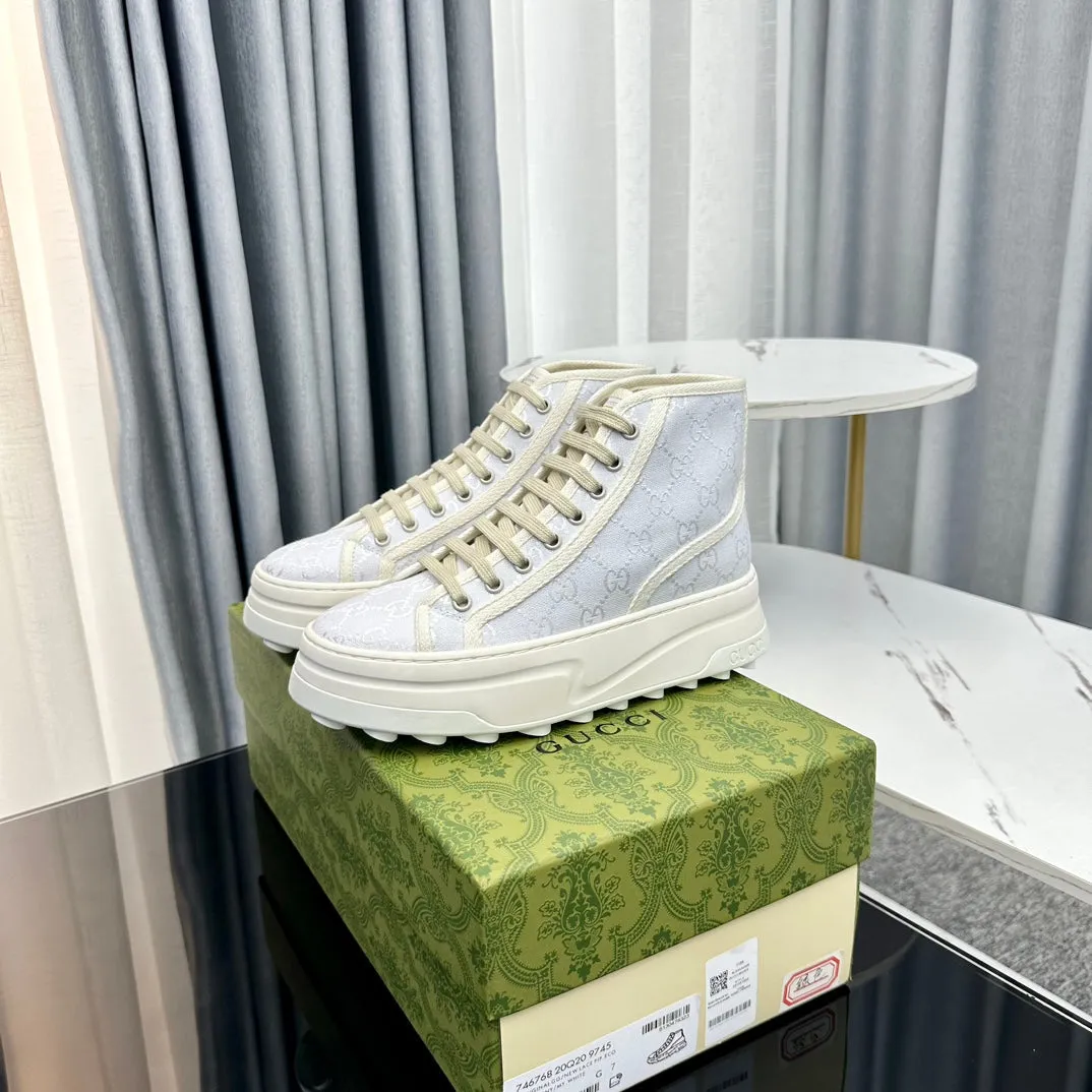 GG FLATFORM Gucci CANVAS BLUE TOP HIGH Bulk pricing SNEAKER PASTEL Artistic