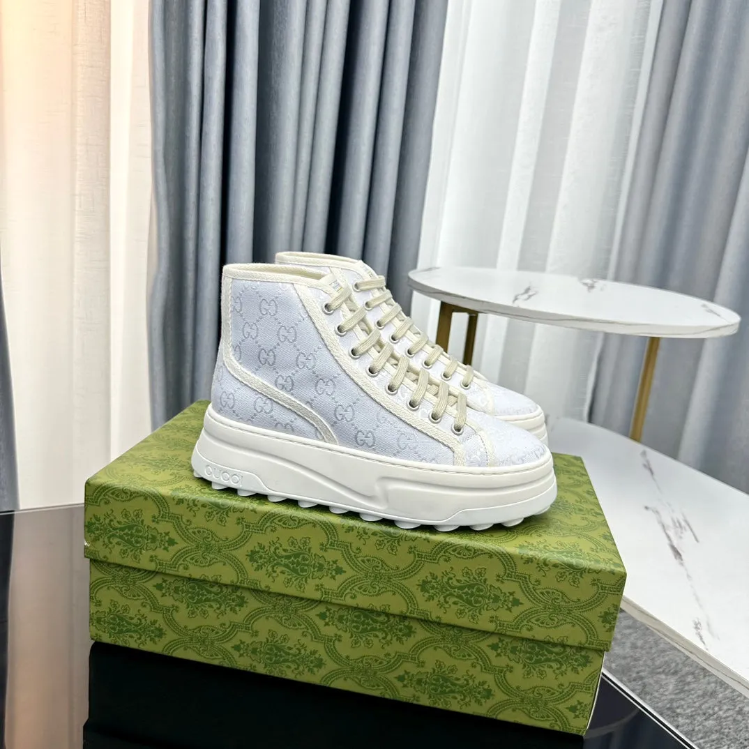 GG FLATFORM Gucci CANVAS BLUE TOP HIGH Bulk pricing SNEAKER PASTEL Artistic