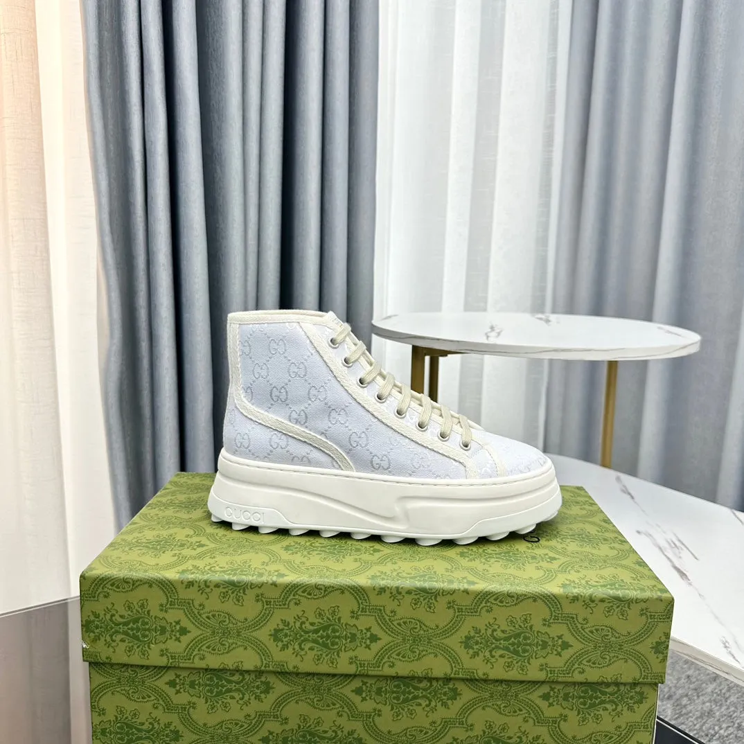 GG FLATFORM Gucci CANVAS BLUE TOP HIGH Bulk pricing SNEAKER PASTEL Artistic