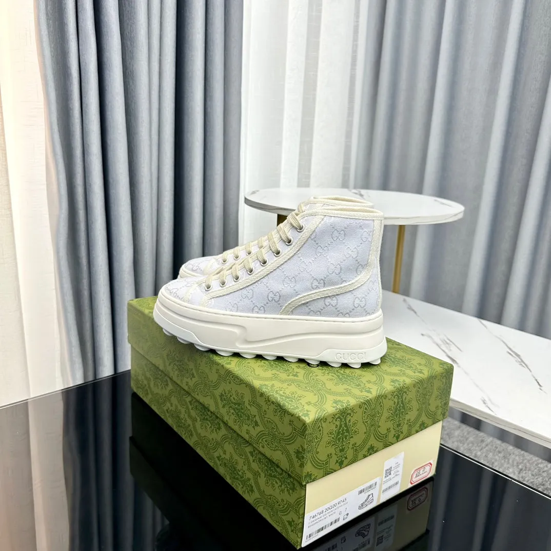GG FLATFORM Gucci CANVAS BLUE TOP HIGH Bulk pricing SNEAKER PASTEL Artistic