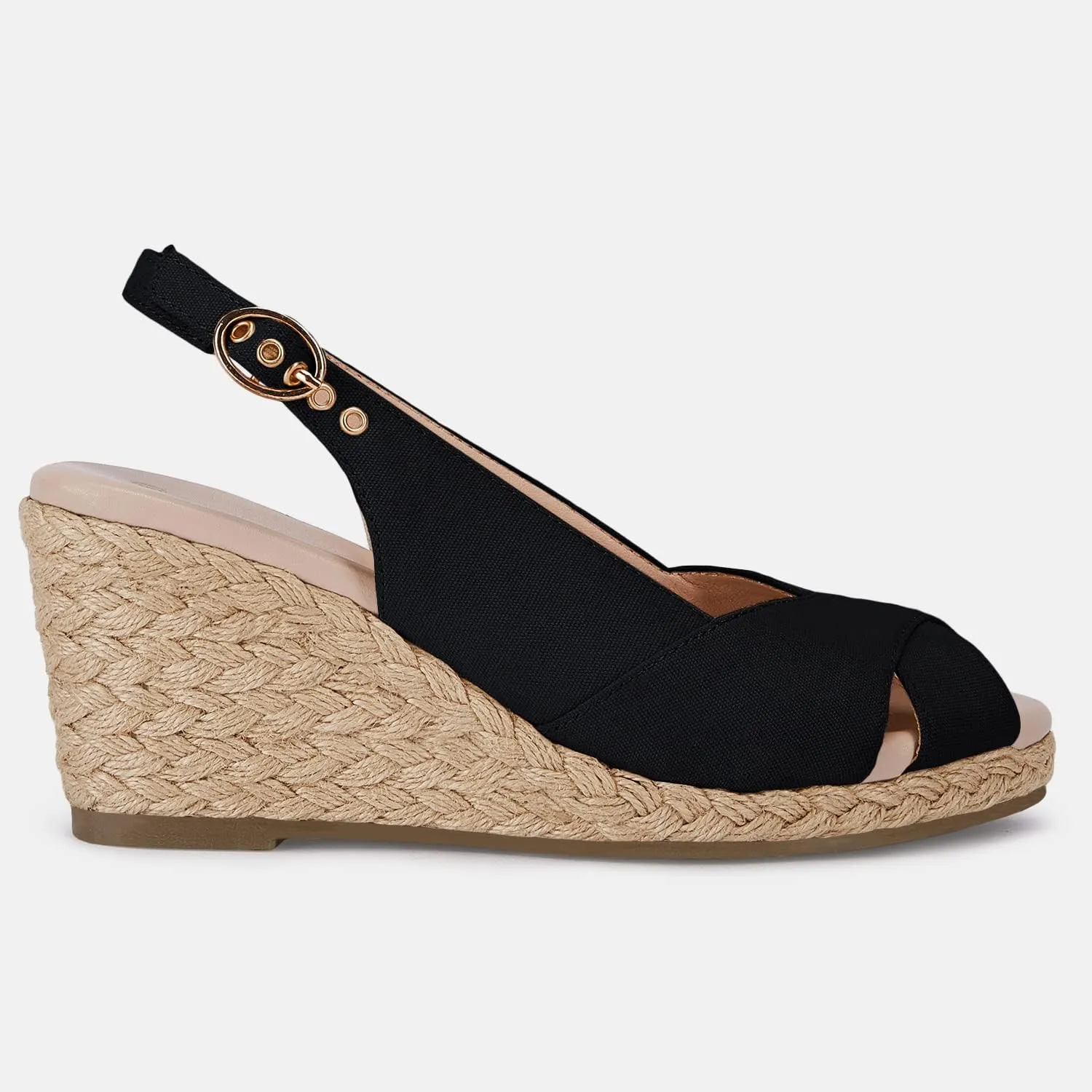 gihubafuil Women's Platform Wedges Sandals Open Toe Buckle Slingback Espadrilles Cross Band Slip-on High Heels