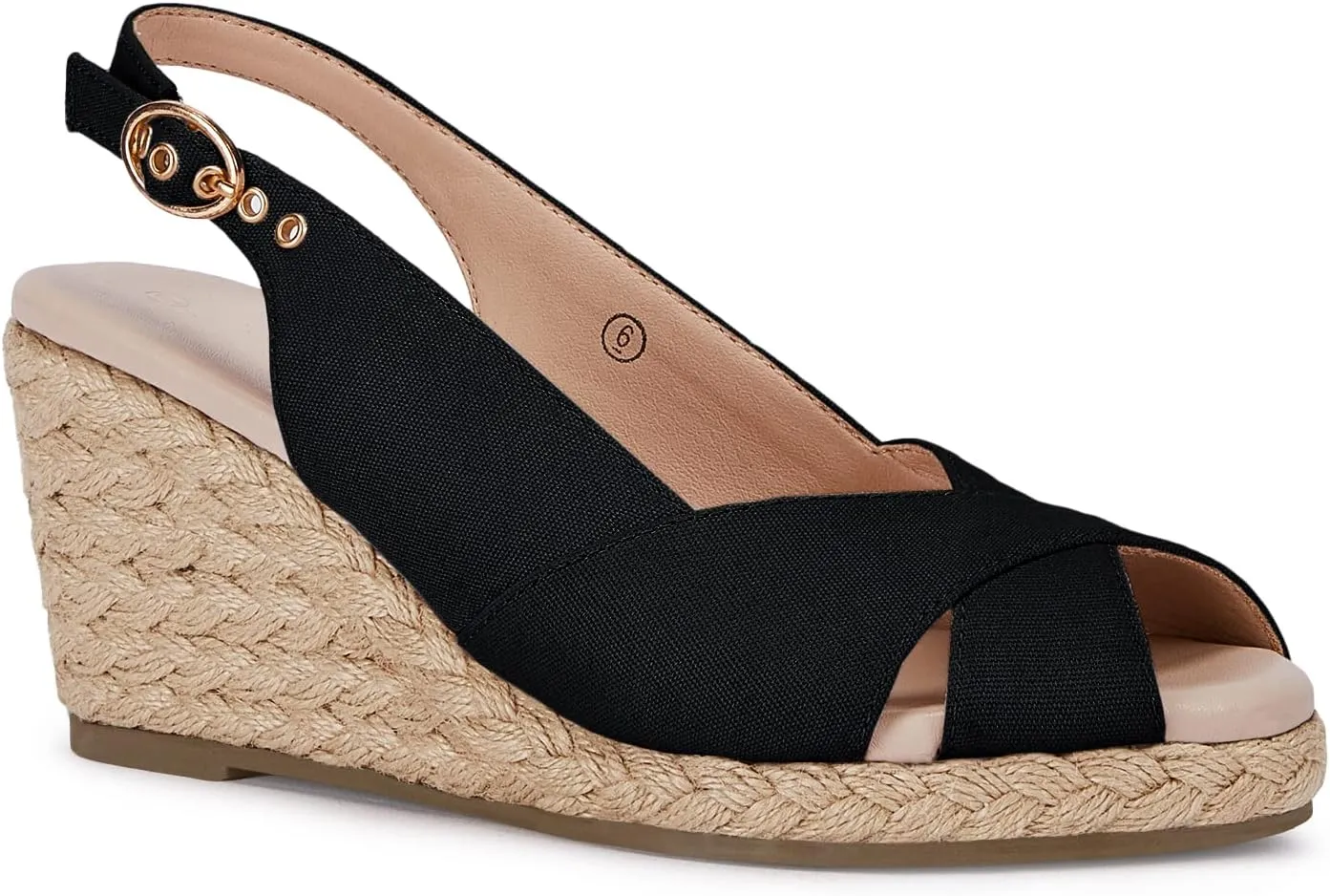 gihubafuil Women's Platform Wedges Sandals Open Toe Buckle Slingback Espadrilles Cross Band Slip-on High Heels