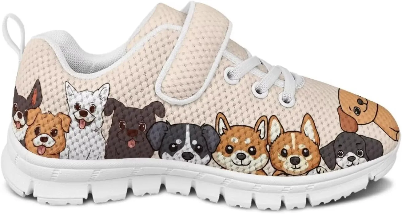 Girls' Athletic Shoes with Hook and Loop Kids Running Shoes for Travel