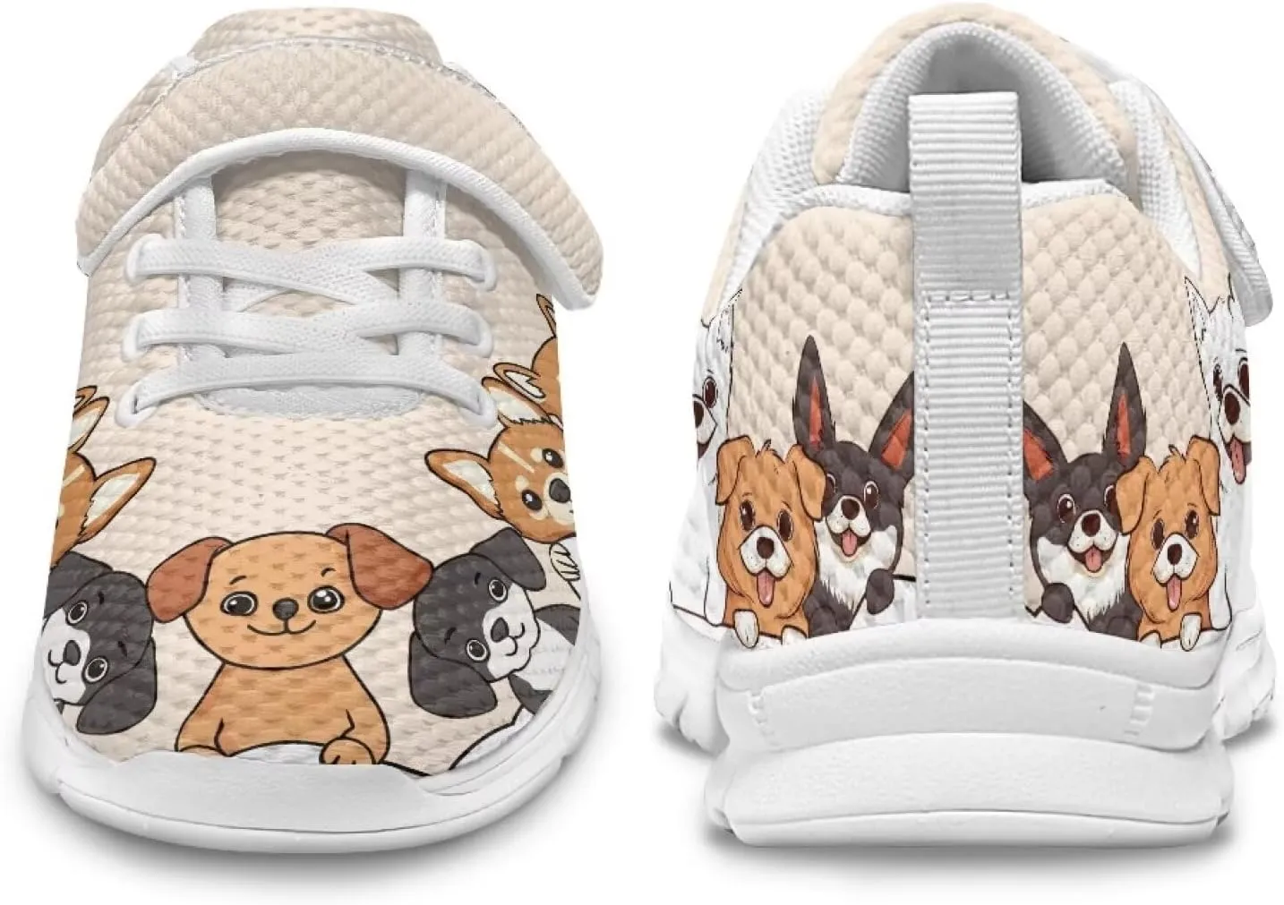 Girls' Athletic Shoes with Hook and Loop Kids Running Shoes for Travel