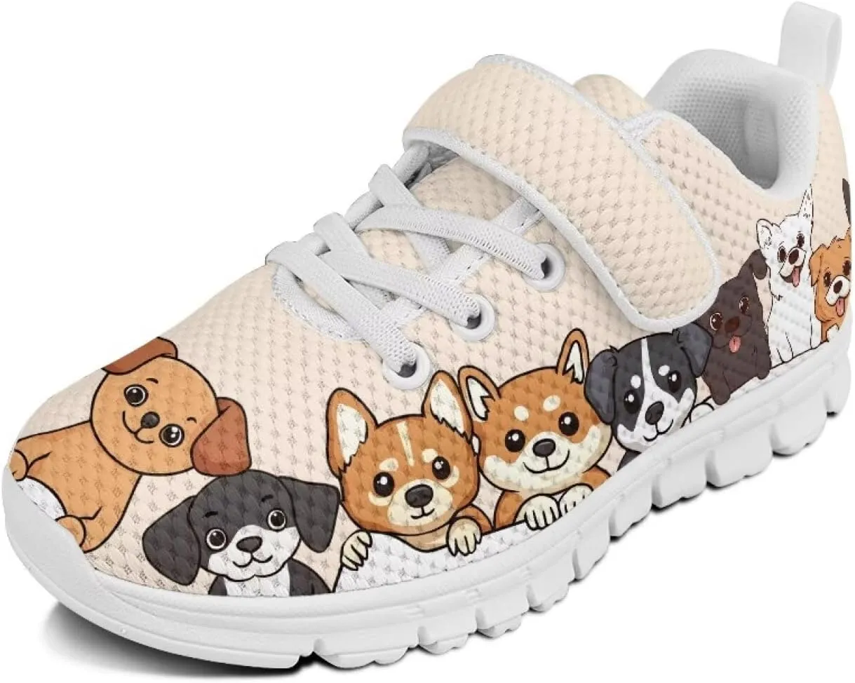 Girls' Athletic Shoes with Hook and Loop Kids Running Shoes for Travel