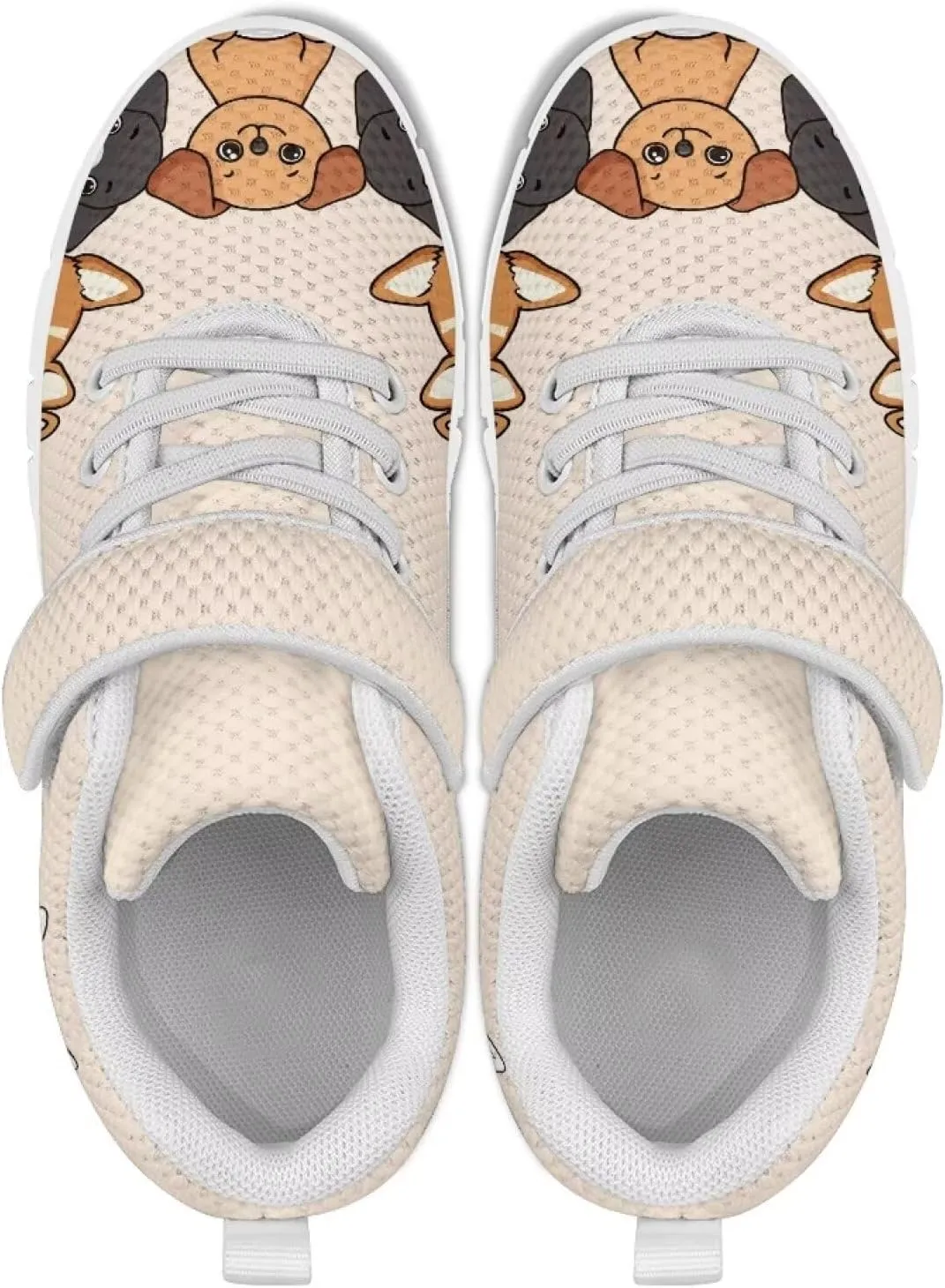 Girls' Athletic Shoes with Hook and Loop Kids Running Shoes for Travel