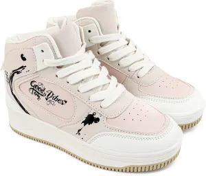 Girls High Top Sneaker Non Slip Casual Walking Lightweight Lace Up Sneakers for Little/Big Kid