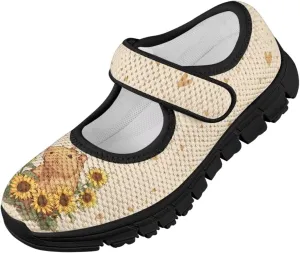 Girls Mary Jane Ballerina Princess Flats Shoes Slip-on School Party Dress Shoes with Hook and Loop