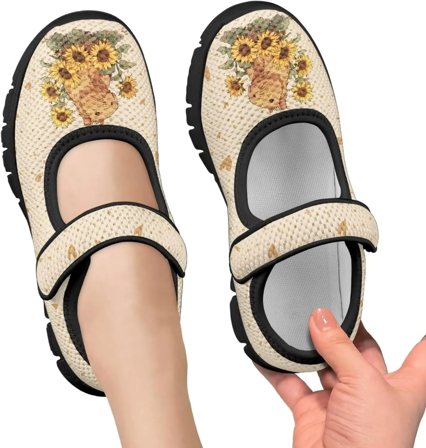 Girls Mary Jane Ballerina Princess Flats Shoes Slip-on School Party Dress Shoes with Hook and Loop