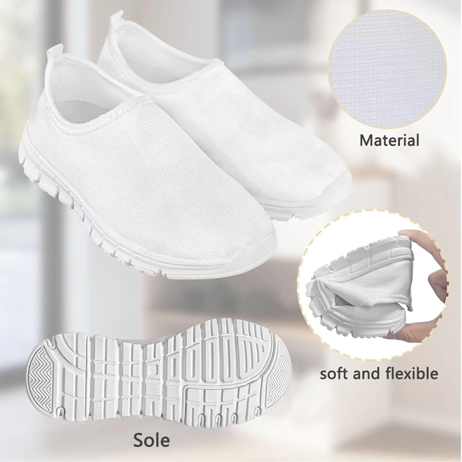 Girls Running Shoes Cute Kids Slip On Sneakers Cartoon Themed Tennis Shoes