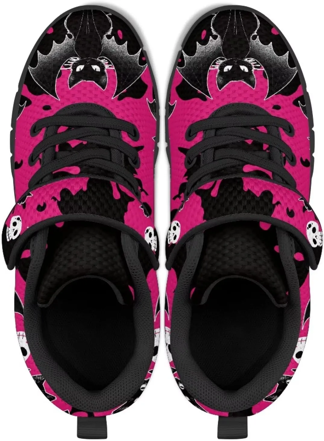 Girls Running Shoes with Hook and Loop Cute Print Kids Tennis Shoes for Outdoor Activities