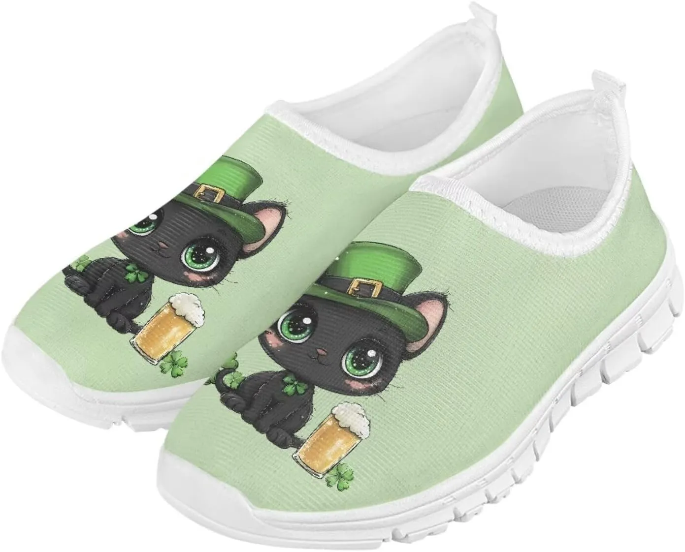 Girls Slip On Tennis Shoes Kids Running Shoes St. Patrick's Day Shoes