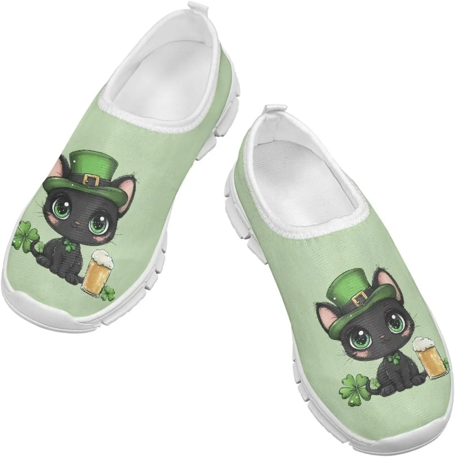 Girls Slip On Tennis Shoes Kids Running Shoes St. Patrick's Day Shoes