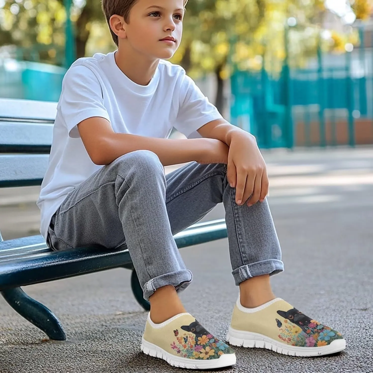 Girls Tennis Shoes Little Kids Slip On Sneakers School Running Shoes