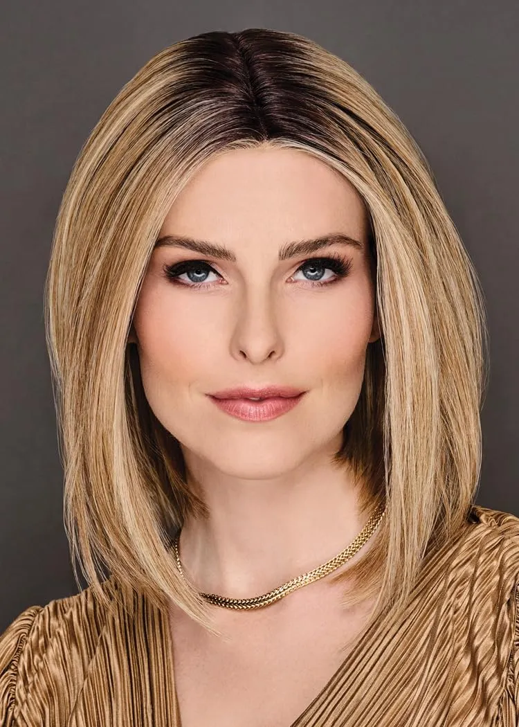 Glam Era Shoulder-Length Bob Wig, Sleek and Trendy With Center Part, Average Cap - GF12-22SS Cappuccino